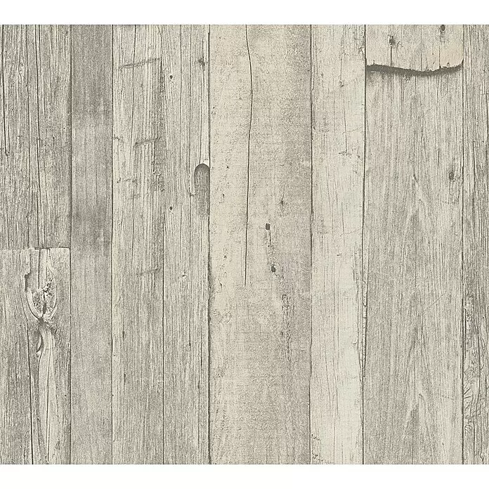 A.S. Création Elements Vliestapete Holz - Grau/Beige, Holzoptik, 10,05 x 0,53 m - Detailaufnahme
