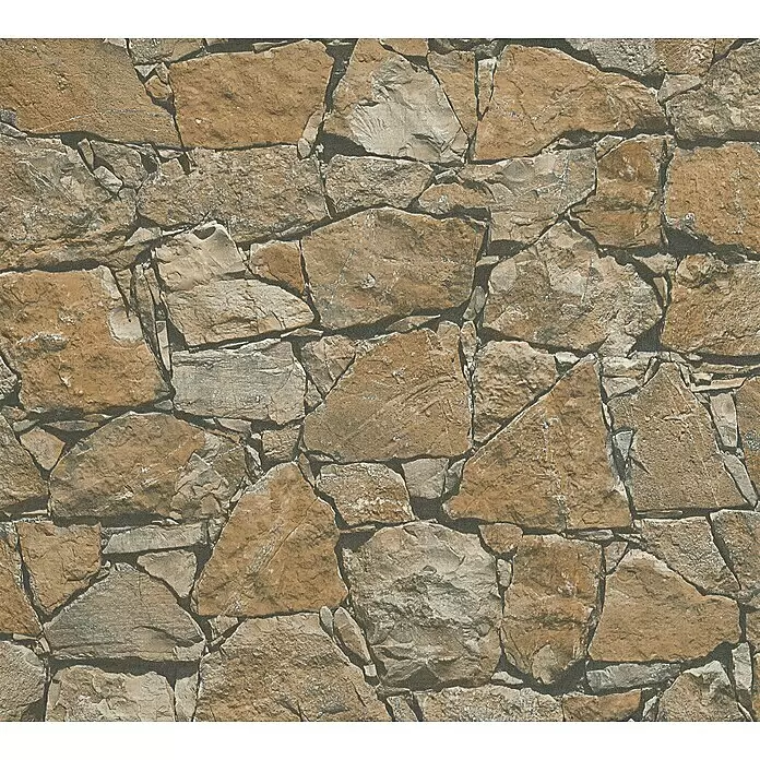A.S. Création Elements Vliestapete Bruchsteine - Beige/Braun/Schwarz, Steinoptik, 10,05 x 0,53 m - Detailaufnahme