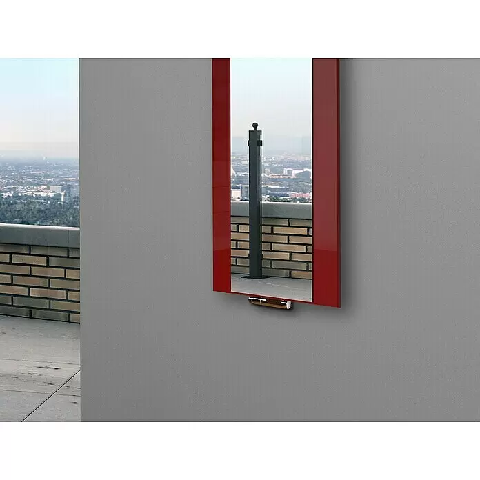 Szagato Designheizkörper Singapur - B x H: 470 x 1.200 mm, Wärmeleistung bei Vorlauftemperatur von 75 °C (D: 50): 799 W, Rot, Ohne Handtuchhalter - Stimmungsaufnahme