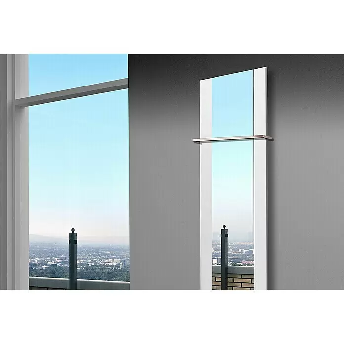 Szagato Designheizkörper Singapur - B x H: 470 x 1.800 mm, Weiß, Mit 1 Handtuchhalter (15 mm) - Stimmungsaufnahme