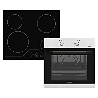 Corberó Set de horno empotrado CCHEV602X (Horno: 6 tipos de calentamiento, Zona de cocción: 4 zonas de cocción, Negro)