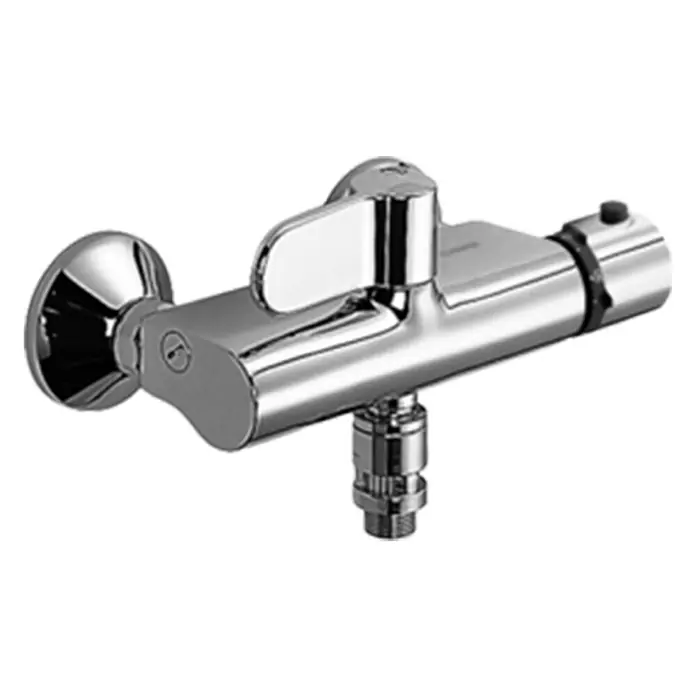 Hansa Tempra Brausethermostat - Chrom, Glänzend - Glänzende Chrom-Duscharmatur mit modernem Design zur präzisen Temperaturregelung für ein komfortables Duscherlebnis.
