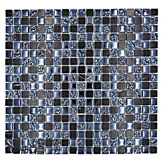 Mosaikfliese Quadrat Mix XCM M860 (30,5 x 32,2 cm, Schwarz, Glänzend)