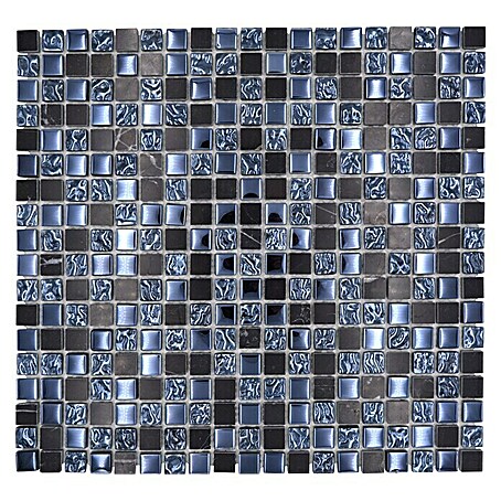 Mosaikfliese Quadrat Mix XCM M860 (30,5 x 32,2 cm, Schwarz, Glänzend)