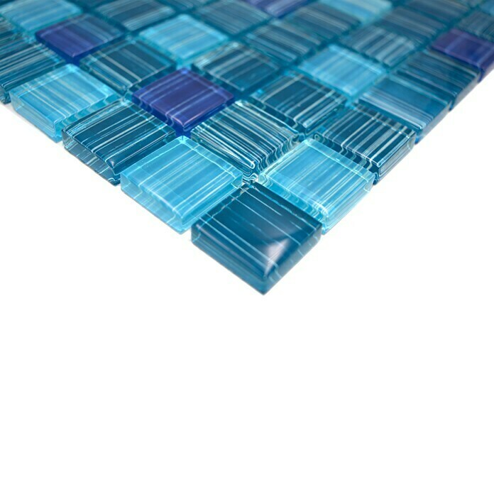 Mozaik pločica Quadrat Crystal XCM 8285  (32,7 x 30,2 cm, Plave boje, Sjaj) | BAUHAUS