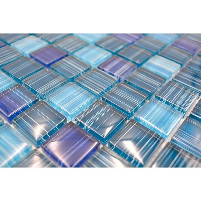 Mozaik pločica Quadrat Crystal XCM 8285  (32,7 x 30,2 cm, Plave boje, Sjaj) | BAUHAUS