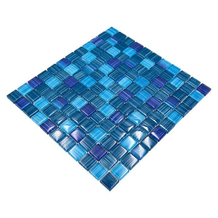 Mozaik pločica Quadrat Crystal XCM 8285  (32,7 x 30,2 cm, Plave boje, Sjaj) | BAUHAUS