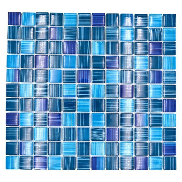Mozaik pločica Quadrat Crystal XCM 8285  (32,7 x 30,2 cm, Plave boje, Sjaj) | BAUHAUS