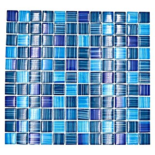 Mozaik pločica Quadrat Crystal XCM 8285 (32,7 x 30,2 cm, Plave boje, Sjaj)