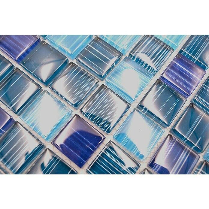 Mozaik pločica Quadrat Crystal XCM 8285  (32,7 x 30,2 cm, Plave boje, Sjaj) | BAUHAUS