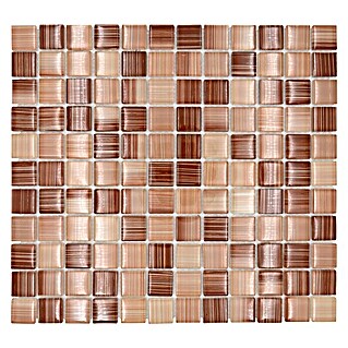 Mozaik pločica Quadrat Crystal XCM 8290 (32,7 x 30,2 cm, Bež boje, Sjaj)