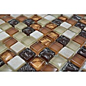 Mosaikfliese Quadrat Crystal Mix XCM M830 (32,2 x 30,5 cm, Beige/Braun, Glänzend)