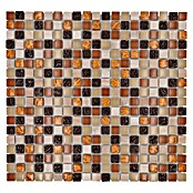 Mosaikfliese Quadrat Crystal Mix XCM M830 (32,2 x 30,5 cm, Beige/Braun, Glänzend)