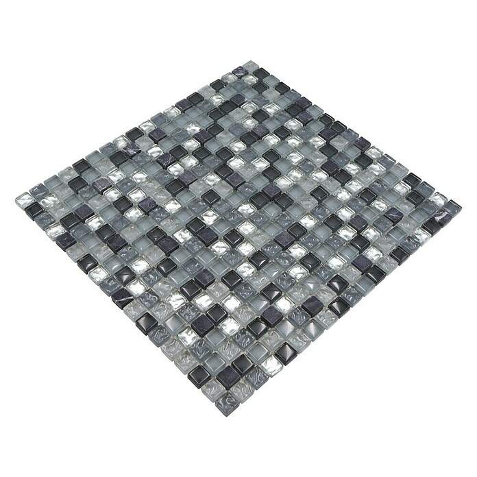 Mozaik pločica (32,2 x 30,5 cm, Sivo/srebrno, Sjajno)