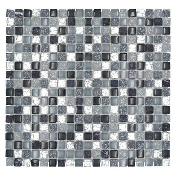 Mozaik pločica (32,2 x 30,5 cm, Sivo/srebrno, Sjajno)