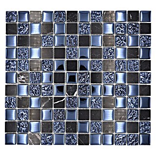 Mozaik pločica Quadrat Crystal Mix XCM M862 (32,7 x 30,2 cm, Crne boje, Sjaj)