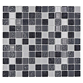 Mozaïektegel vierkant glas Mix CM M422 (32,7 x 30,2 cm, Grijs, Glanzend)