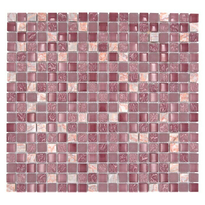Mozaik pločica (32,2 x 30,5 cm, Rosa, Sjajno)