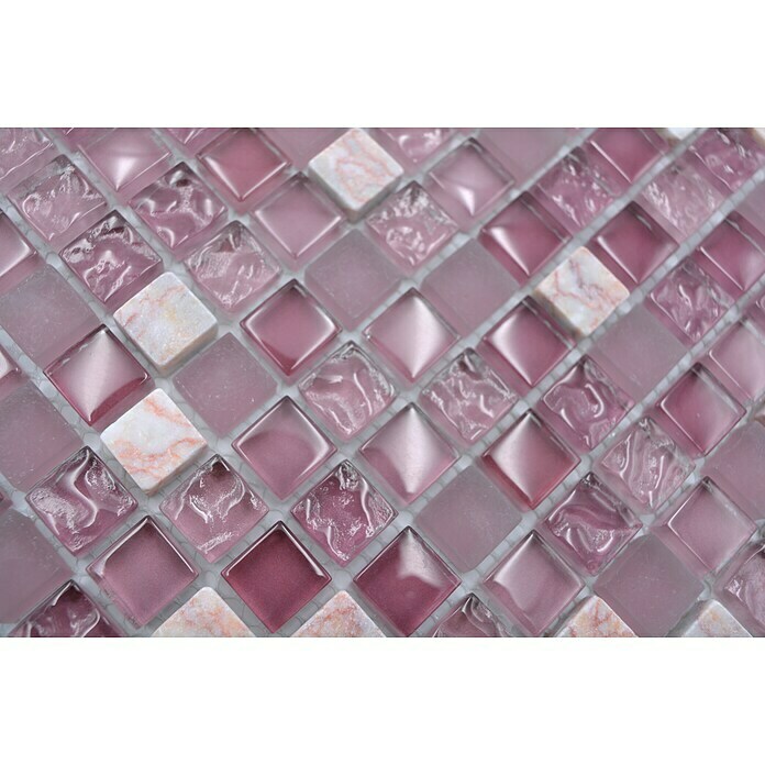 Mozaik pločica (32,2 x 30,5 cm, Rosa, Sjajno)