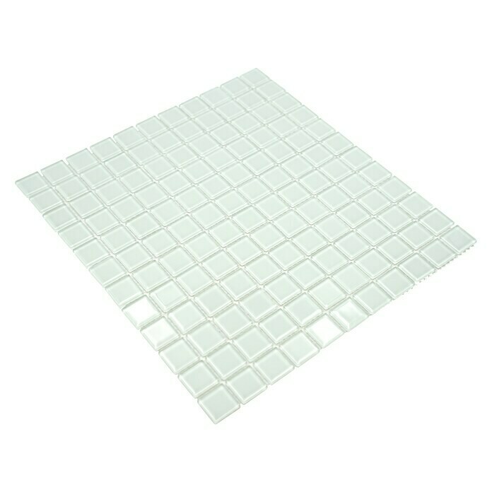 Mosaikfliese Quadrat Crystal Uni CM 4040 (32,7 x 30,2 cm, Weiß, Glänzend)