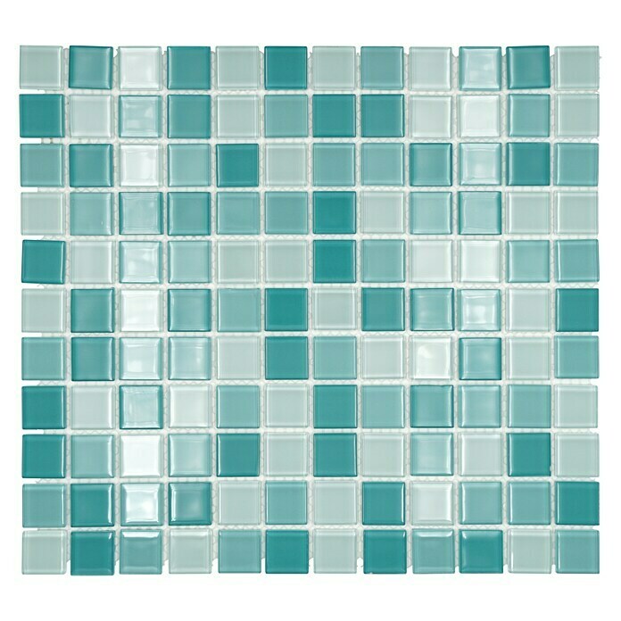 Mosaikfliese Quadrat Crystal Mix CM 4114 (32,7 x 30,2 cm, Hellgrün/Grün, Glänzend)