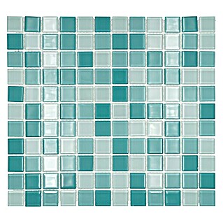 Mosaikfliese Quadrat Crystal Mix CM 4114 (32,7 x 30,2 cm, Grün, Glänzend)