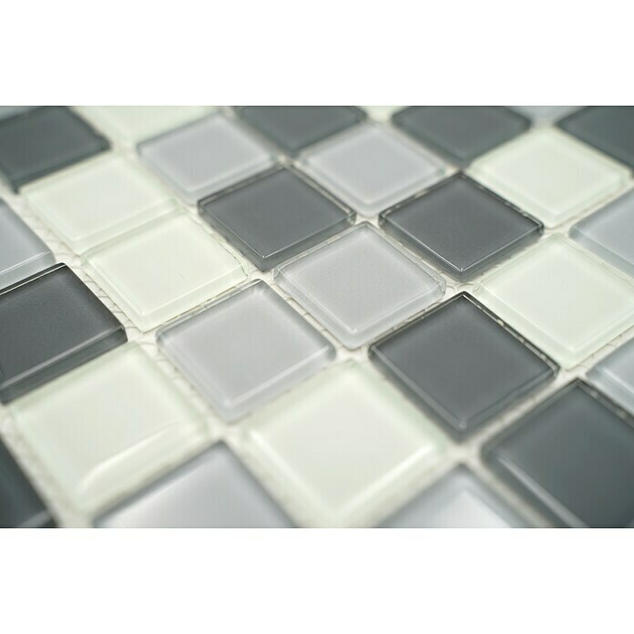 Mozaik pločica Quadrat Crystal Mix CM 4125  (32,7 x 30,2 cm, Sive boje, Sjaj) | BAUHAUS