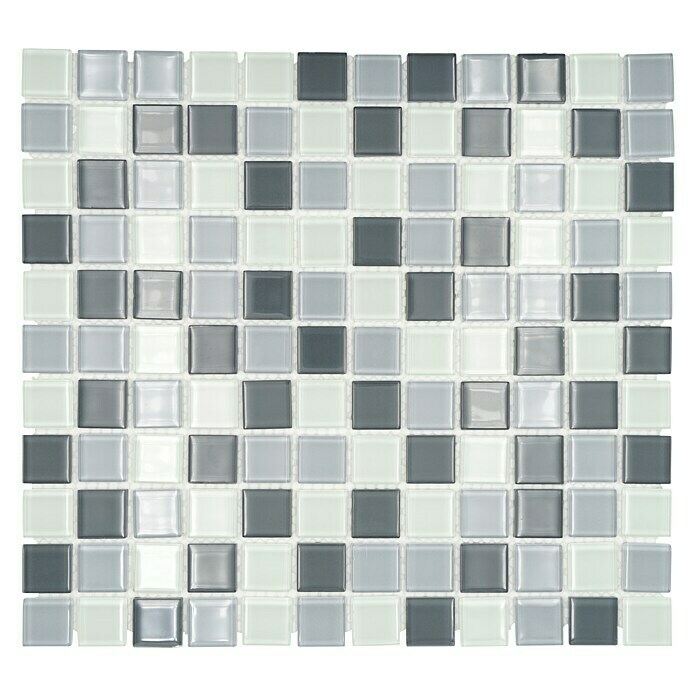Mozaik pločica Quadrat Crystal Mix CM 4125  (32,7 x 30,2 cm, Sive boje, Sjaj) | BAUHAUS