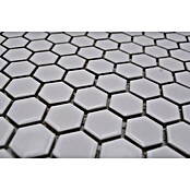 Mosaikfliese Hexagon Uni HX 055 (26 x 30 cm, Weiß, Matt)