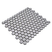 Mosaikfliese Hexagon Uni HX 055 (26 x 30 cm, Weiß, Matt)