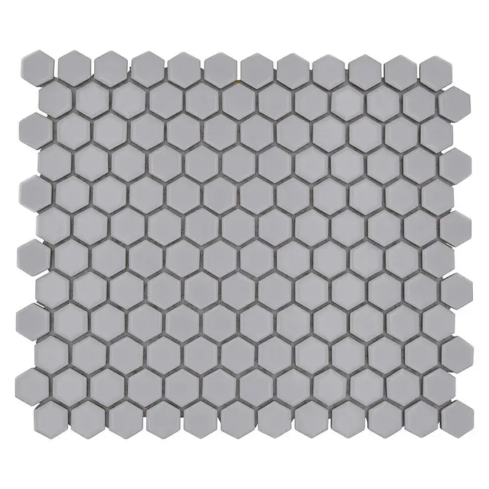 Mosaikfliese Hexagon Uni HX 055 - 26 x 30 cm, Weiß, Matt - Helle, hexagonale Fliesenmatte für stilvolle Wand- und Bodengestaltung. Ideal für Küche und Bad dank ihrer modernen Optik und einfachen Pflege.