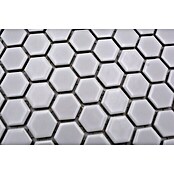 Mosaikfliese Hexagon Uni HX 055 (26 x 30 cm, Weiß, Matt)