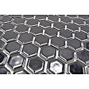 Mozaik pločica Hexagon Uni HX 060  (26 x 30 cm, Crne boje, Sjaj) | BAUHAUS