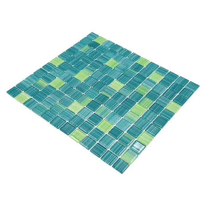 Mozaik pločica Quadrat Crystal CM 4250  (32,7 x 30,2 cm, Zelene boje, Sjaj) | BAUHAUS