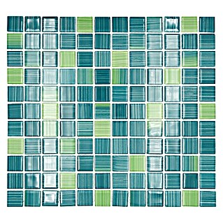 Mozaik pločica Quadrat Crystal CM 4250 (32,7 x 30,2 cm, Zelene boje, Sjaj)