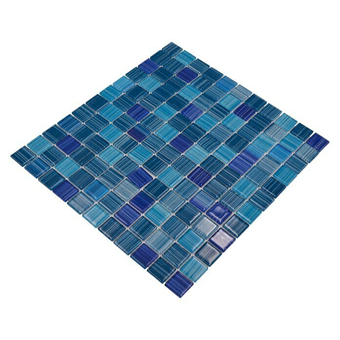 Mosaikfliese Quadrat Crystal CM 4285 (32,7 x 30,2 cm, Blau, Glänzend)