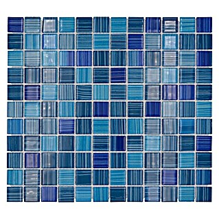 Mosaikfliese Quadrat Crystal CM 4285 (32,7 x 30,2 cm, Blau, Glänzend)