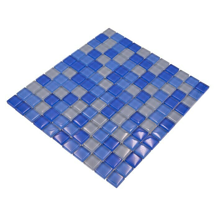 Mozaïektegel (32,7 x 30,2 cm, Blauw, Glanzend)