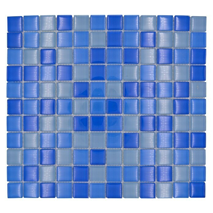 Mozaïektegel (32,7 x 30,2 cm, Blauw, Glanzend)