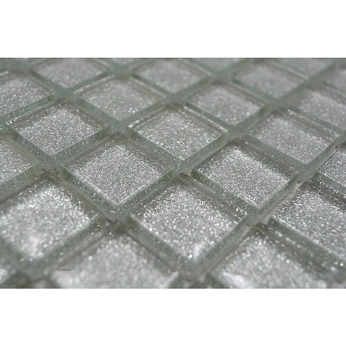 Mozaïektegel (32,7 x 30,2 cm, Zilver, Glanzend)