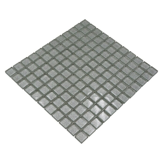 Mozaïektegel (32,7 x 30,2 cm, Zilver, Glanzend)