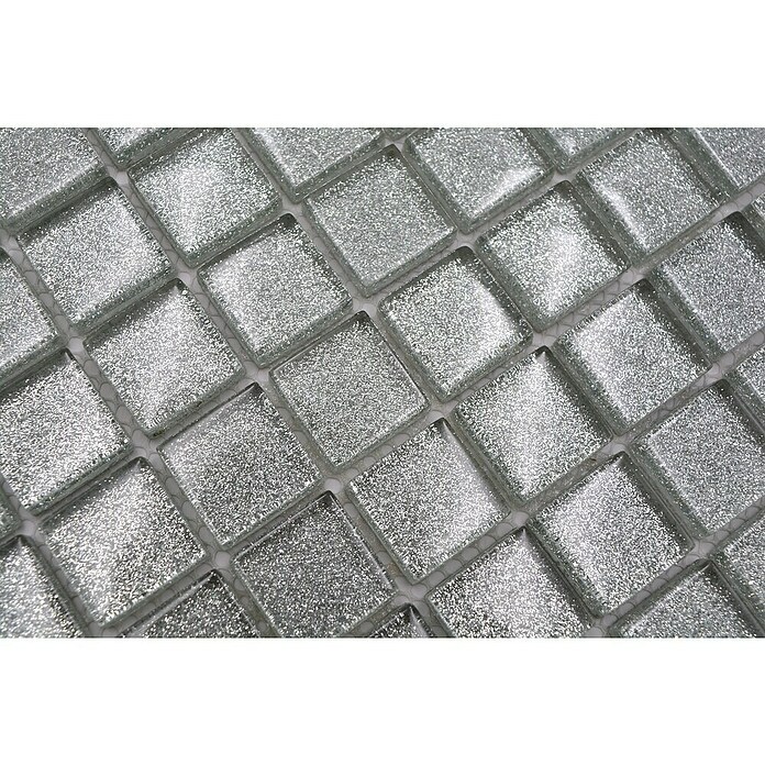 Mozaïektegel (32,7 x 30,2 cm, Zilver, Glanzend)