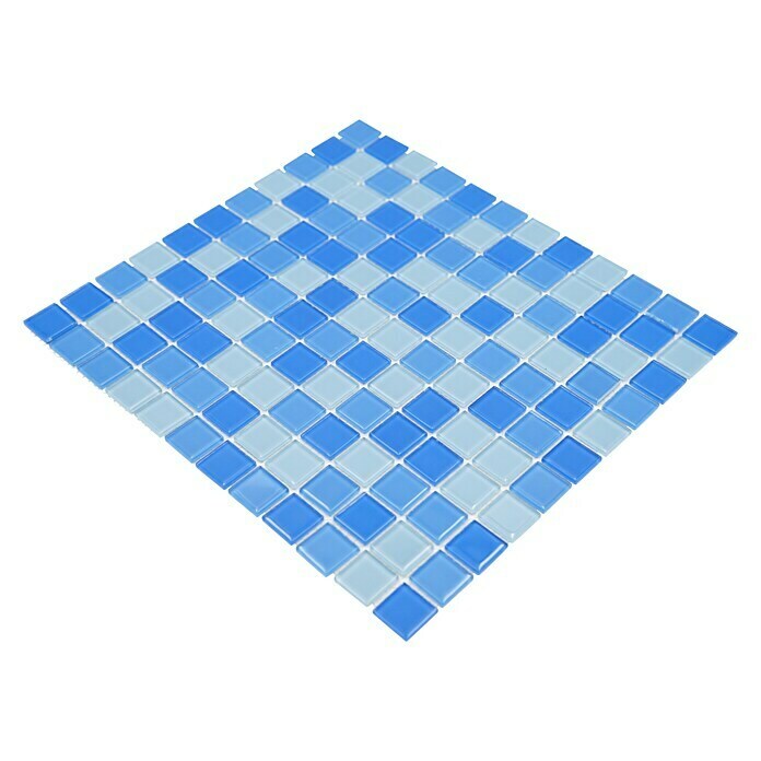 Mozaïektegel (32,7 x 30,2 cm, Lichtblauw, Glanzend)