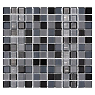 Mosaikfliese Quadrat Crystal CM 4999 (32,7 x 30,2 cm, Grau, Glänzend)