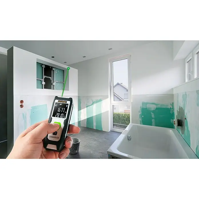 Laserliner Laserentfernungsmesser LaserRange-Master Gi4 - Messbereich: 0,3 - 40 m, Mit Tasche - Laserliner Entfernungsmesser Master GM 4 misst präzise im Badezimmer. Das handliche Gerät zeigt exakte Daten auf dem Display an.