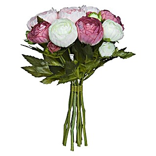 Ramo de flores Ranunculus (Altura: 22 cm, Rosa, Plástico)