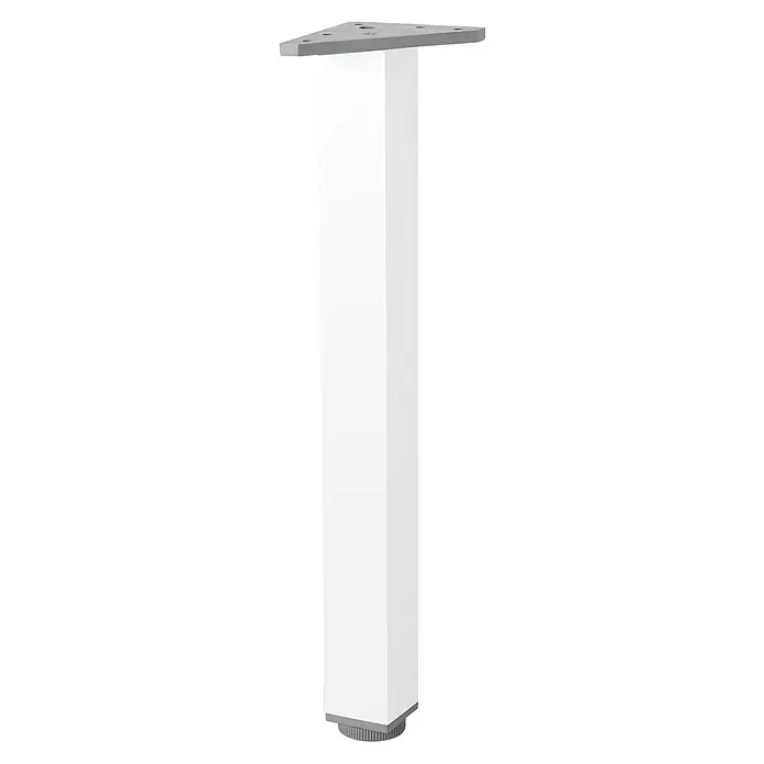 Rei Pata para muebles Aluminio - L x An x Al: 4 x 8 x 40 cm, Aluminio, Blanco - Pata de mesa cuadrada blanca ajustable con secciones superior e inferior grises. Ideal para diseños de muebles modernos.
