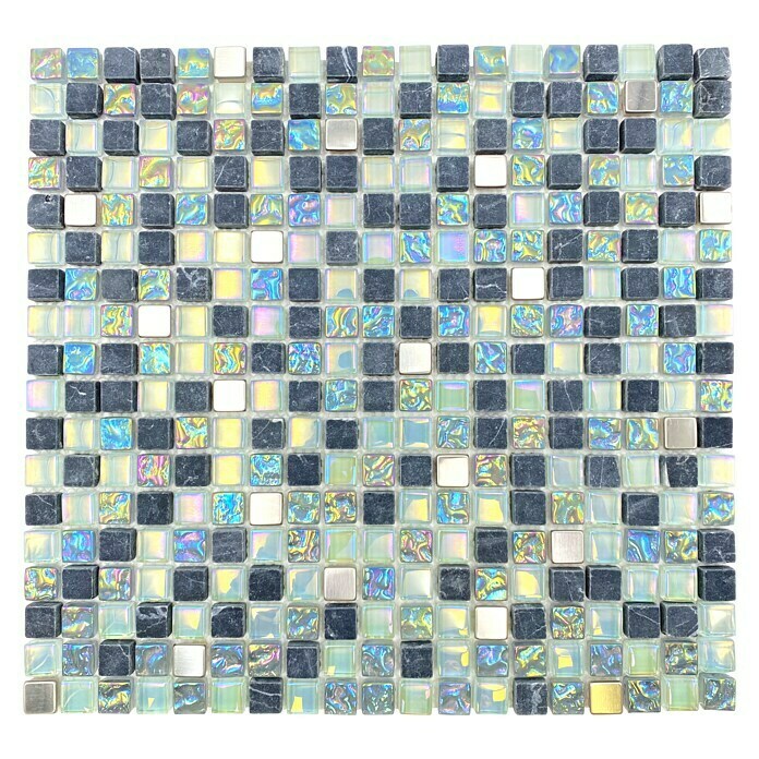 Mosaikfliese Crystal Mix XCM M840 (32,2 x 30,5 cm, Grau, Glänzend)