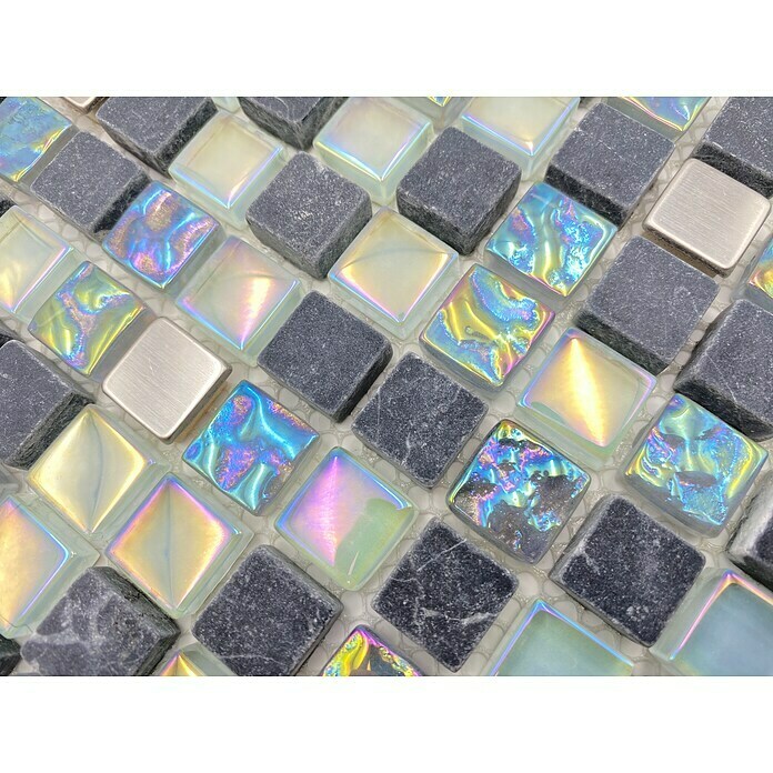 Mosaikfliese Crystal Mix XCM M840 (32,2 x 30,5 cm, Grau, Glänzend)