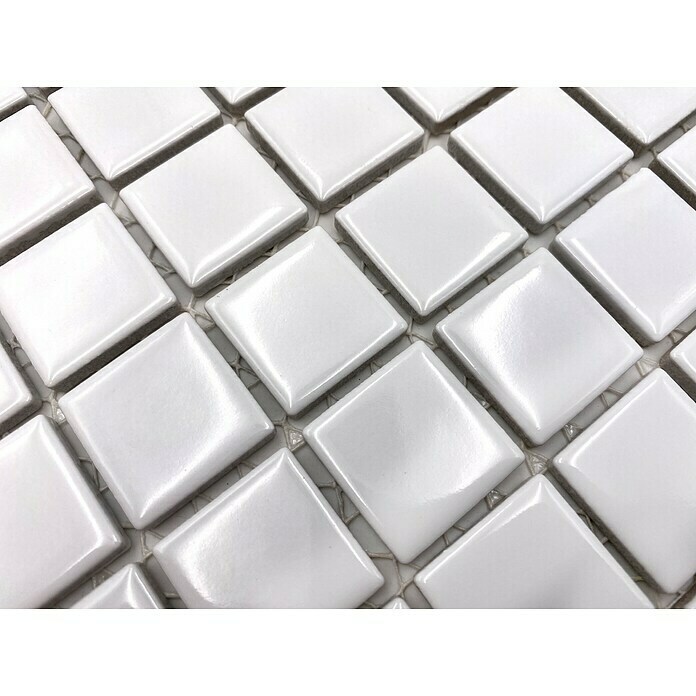 Mosaikfliese Quadrat Uni B100 (33 x 30,2 cm, Keramik, Weiß)